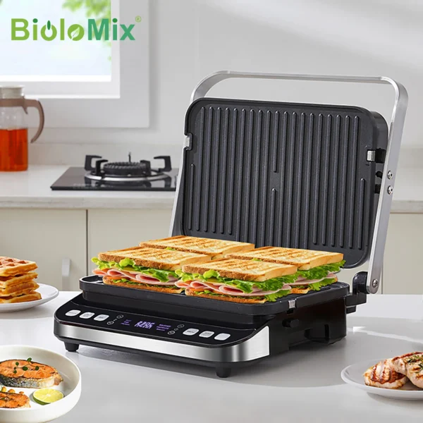BioloMix 2000W 6-in-1 Electric Grills for Barbecue, Digital Griddle ...